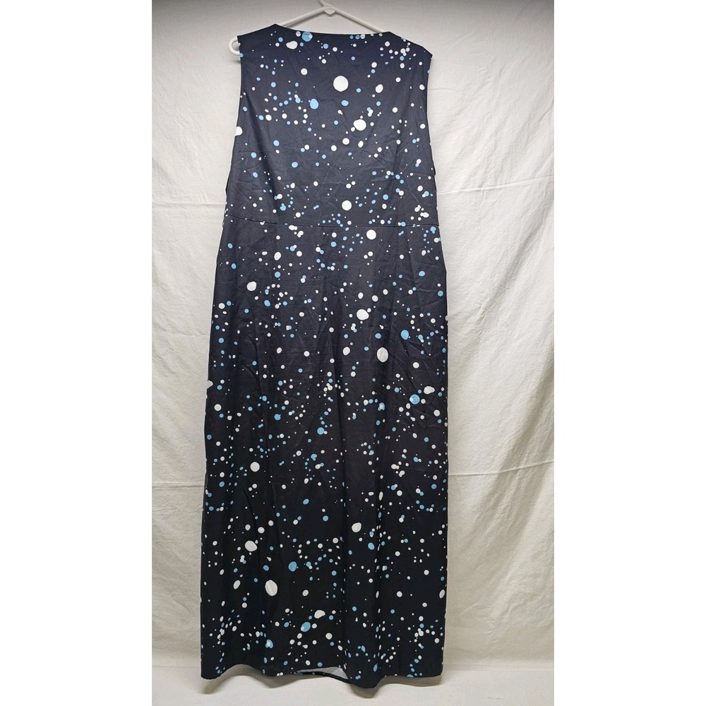 Vintage Three Seasons Black Maxi Dress With Splatter Print 3xl - Picture 2 of 5